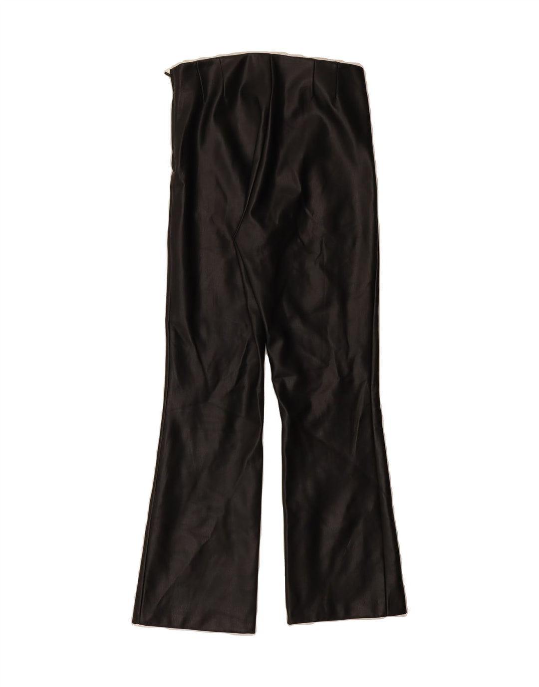 ZARA Womens Bootcut Faux Leather Trousers Small W26 L26 Black Vintage Zara and Second-Hand Zara from Messina Hembry 