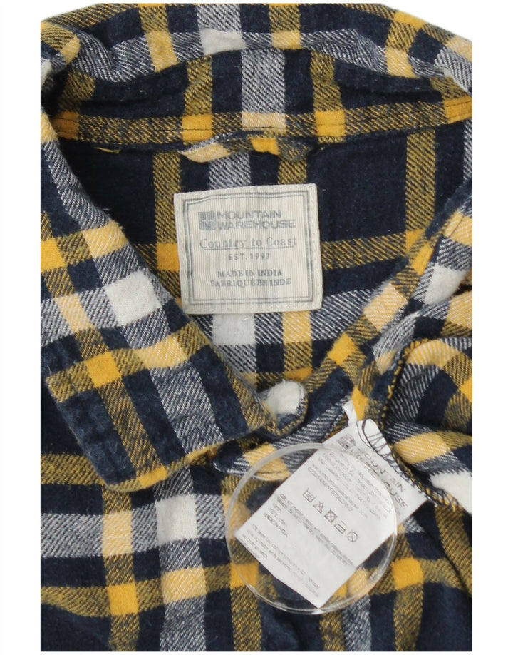 Mountain Warehouse Mens Flannel Shirt Medium Navy Blue Check Cotton