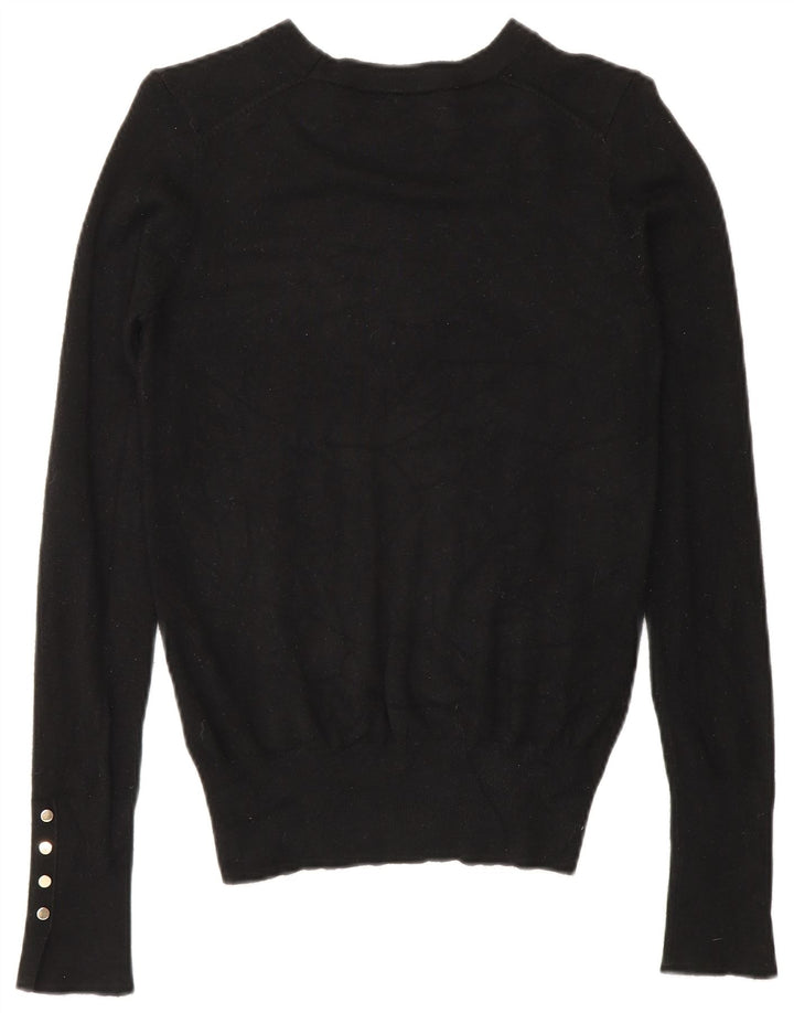 Zara Womens Boat Neck Jumper Sweater UK 10 Small Black