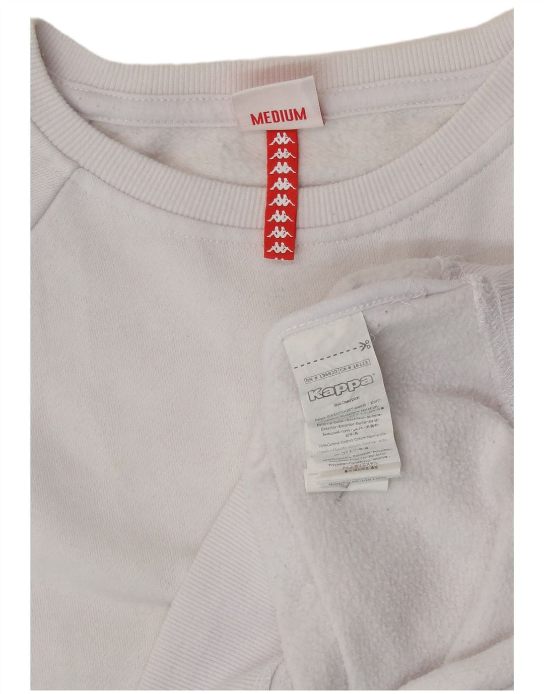 KAPPA Womens Graphic Sweatshirt Jumper UK 14 Medium White Colourblock