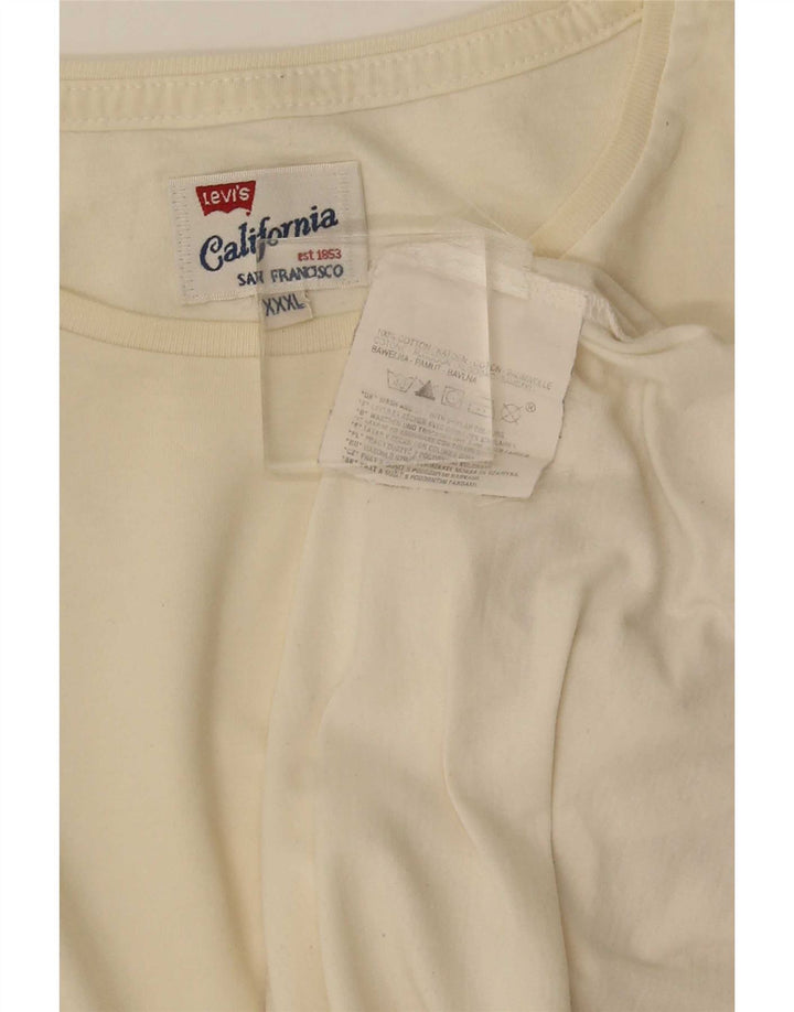 Levi's Mens T-Shirt Top 3XL Off White Cotton