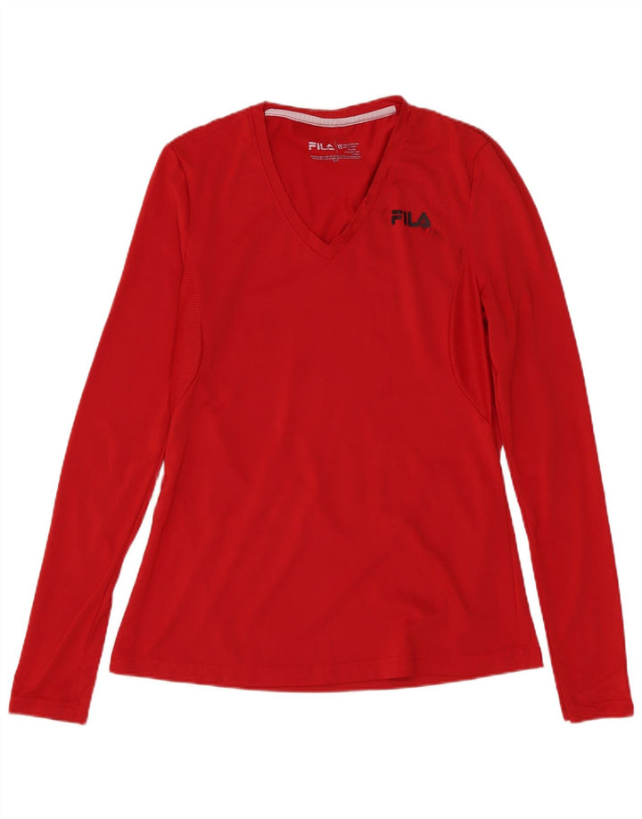 FILA Mens Top Long Sleeve XS Red Polyester