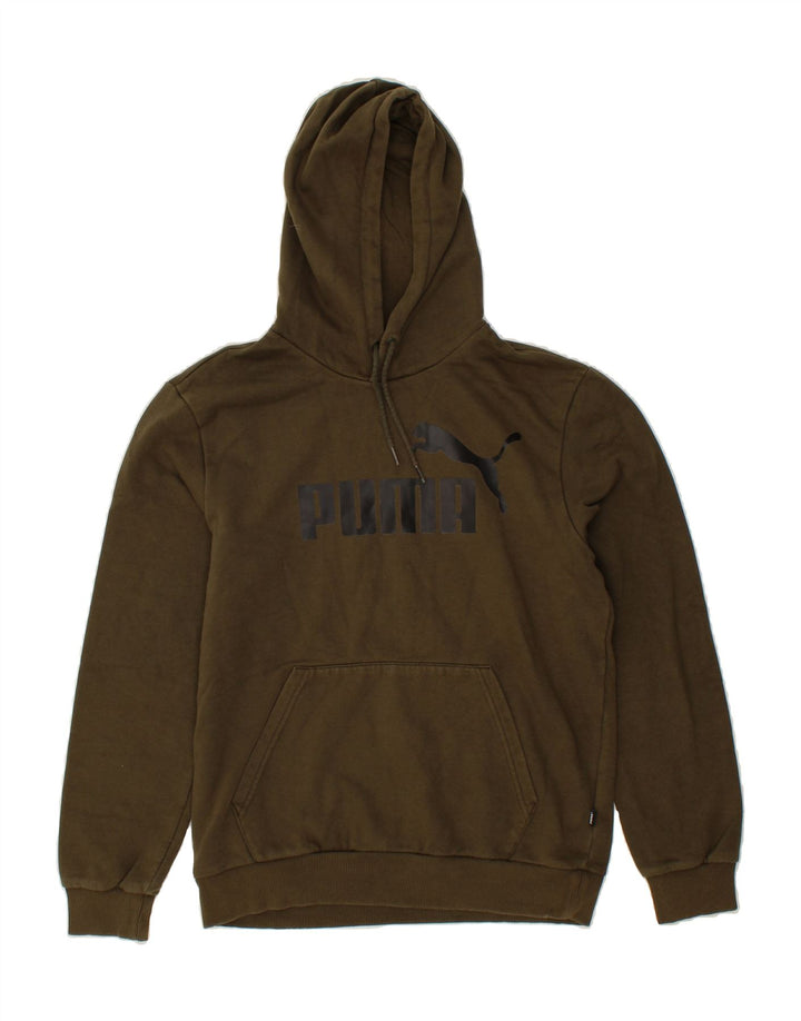 PUMA Mens Graphic Hoodie Jumper Small Green Cotton Vintage Puma and Second-Hand Puma from Messina Hembry 