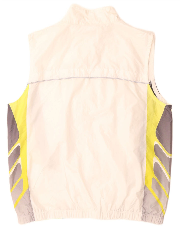 Reebok Mens Sleeveless Tracksuit Top Jacket Large White Colourblock
