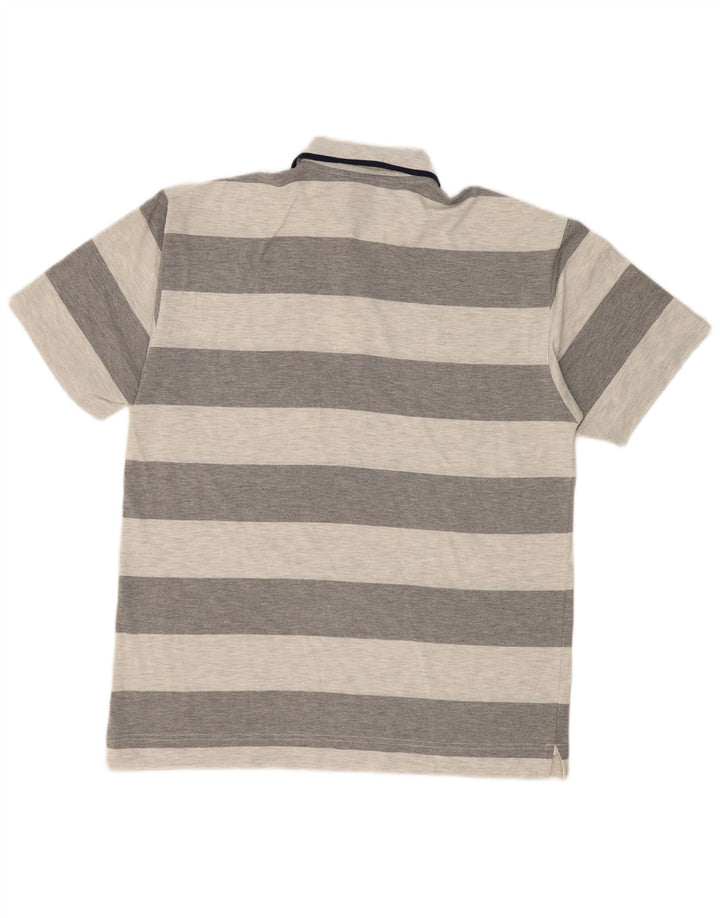 LOTTO Mens Polo Shirt 2XL Grey Striped