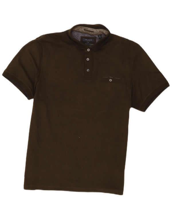Ted Baker Mens Short Sleeve Polo Shirt Size 5 XL Green Cotton