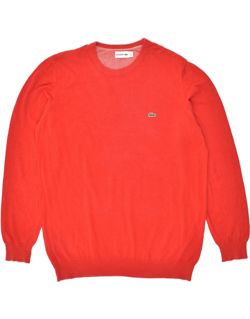 LACOSTE Mens Crew Neck Jumper Sweater Size 6 XL Red Cotton | Vintage Lacoste | Thrift | Second-Hand Lacoste | Used Clothing | Messina Hembry 