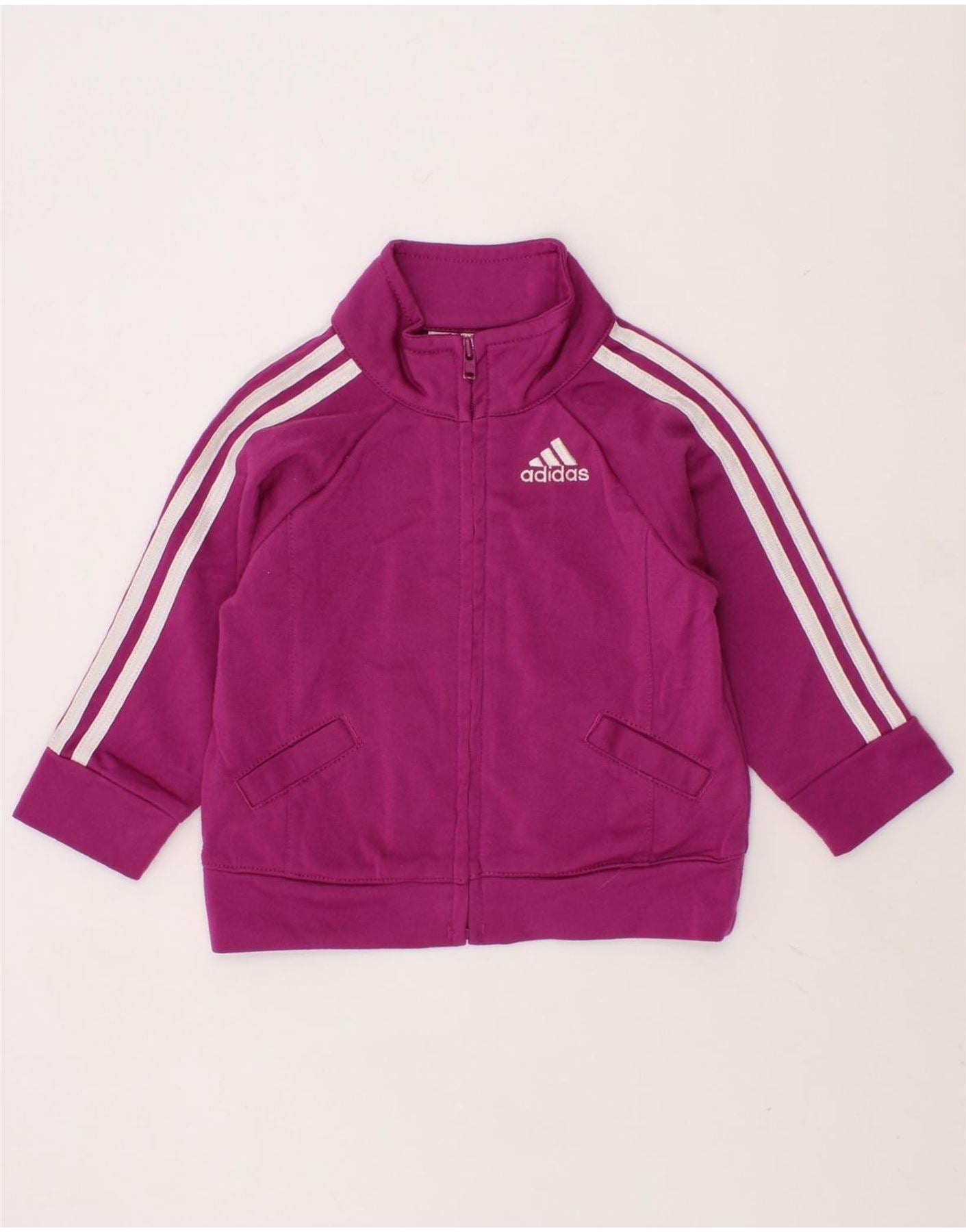 ADIDAS Baby Girls Graphic Tracksuit Top Jacket 6-9 Months Pink