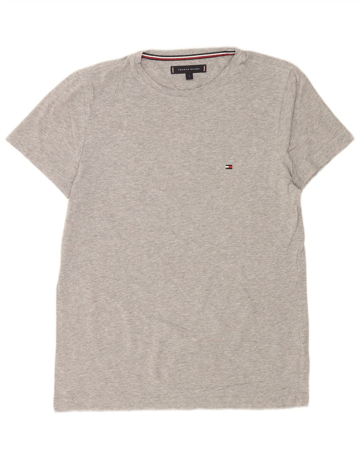 Tommy Hilfiger Mens T-Shirt Top Small Grey Flecked Cotton