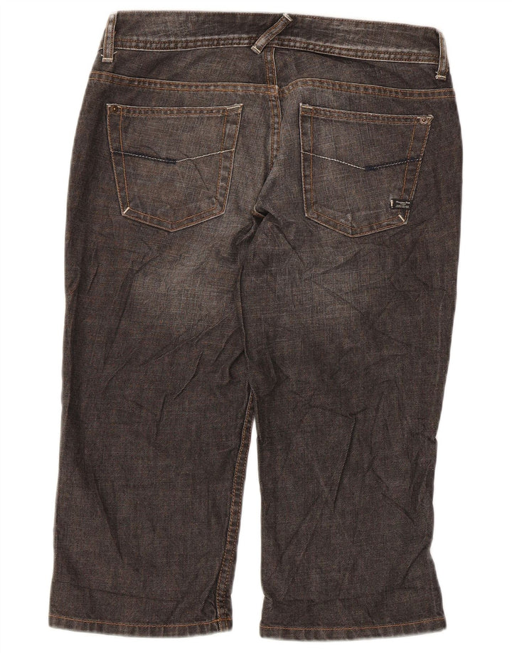 Massimo Dutti Womens Bermuda Denim Shorts W28 Medium Grey Cotton