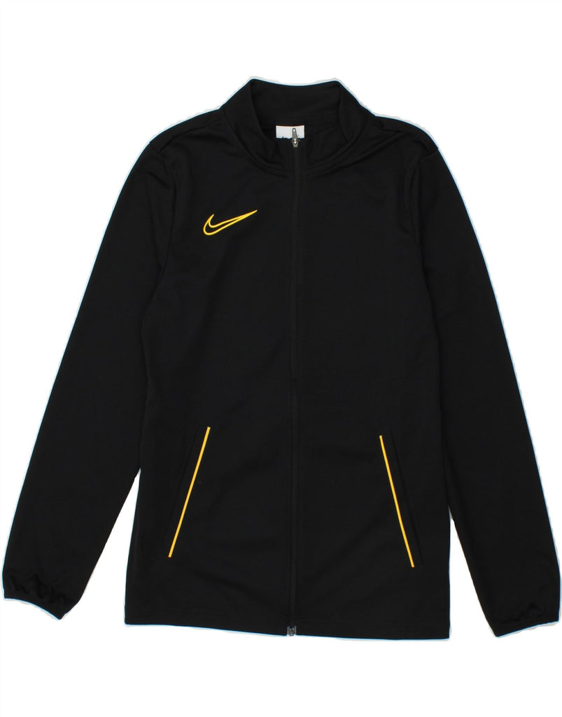 NIKE Boys Dri Fit Graphic Tracksuit Top Jacket 12-13 Years Large Black Vintage Nike and Second-Hand Nike from Messina Hembry 