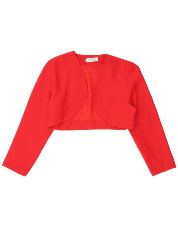 Vintage Womens Open Bolero Jacket IT 42 Medium Red Polyester