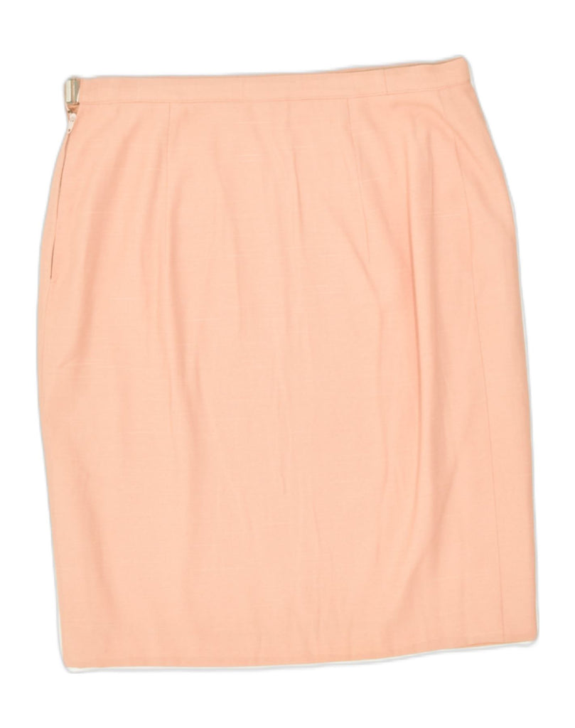 VINTAGE Womens Pencil Skirt UK 12 Medium W30 Orange Cotton | Vintage | Thrift | Second-Hand | Used Clothing | Messina Hembry 