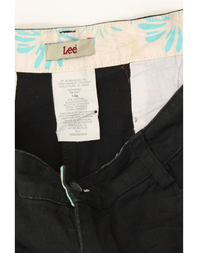 LEE Womens High Waist Capri Trousers US 14 XL W34 L20 Black Cotton Vintage Lee and Second-Hand Lee from Messina Hembry 