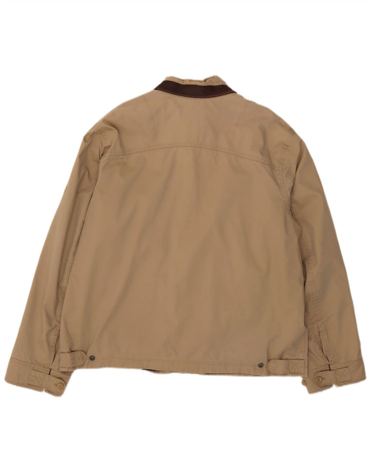 Timberland Mens Bomber Jacket UK 44 2XL Beige Cotton