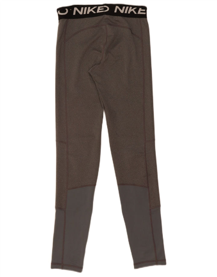 Nike Girls Dri Fit Leggings 13-14 Years XL Grey Polyester