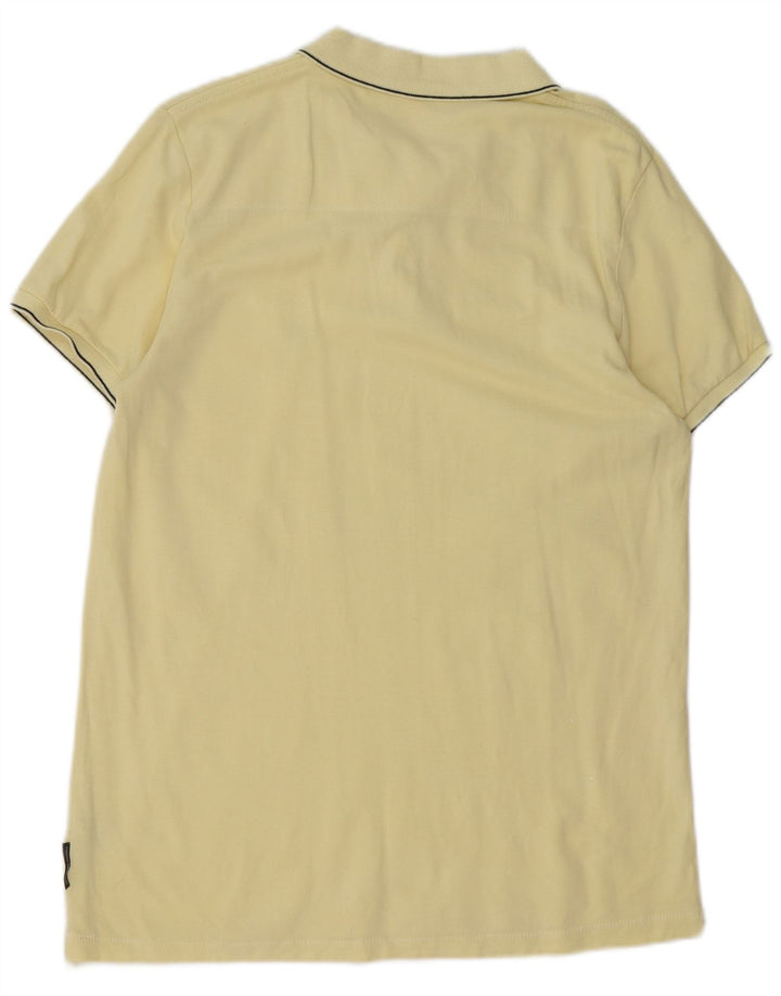 French Connection Mens Polo Shirt Large Yellow Striped Cotton
