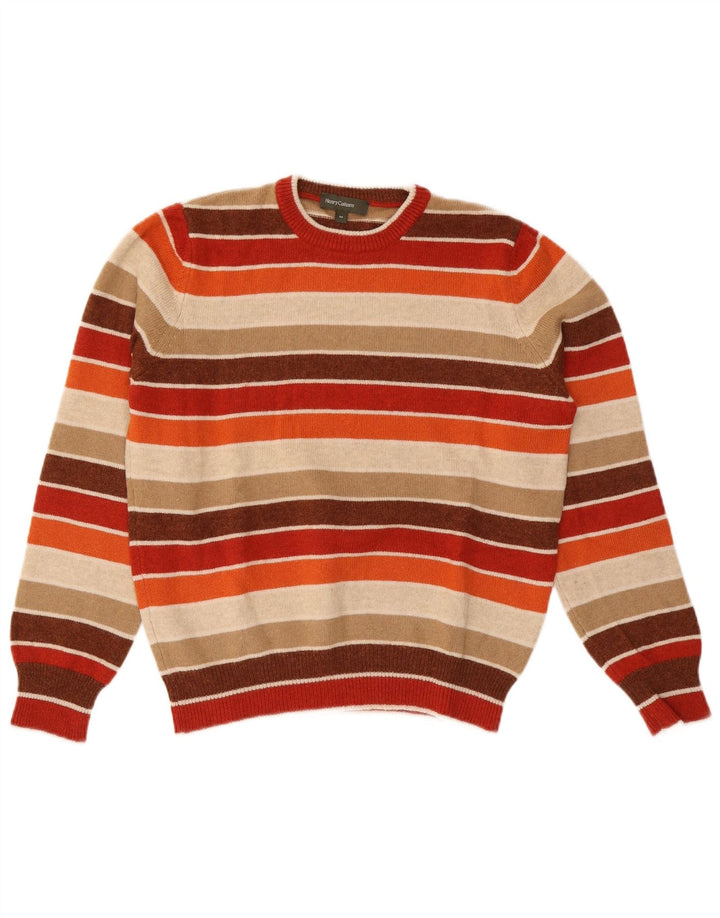 Henry Cottons Mens Crew Neck Jumper Sweater Medium Multicoloured Striped