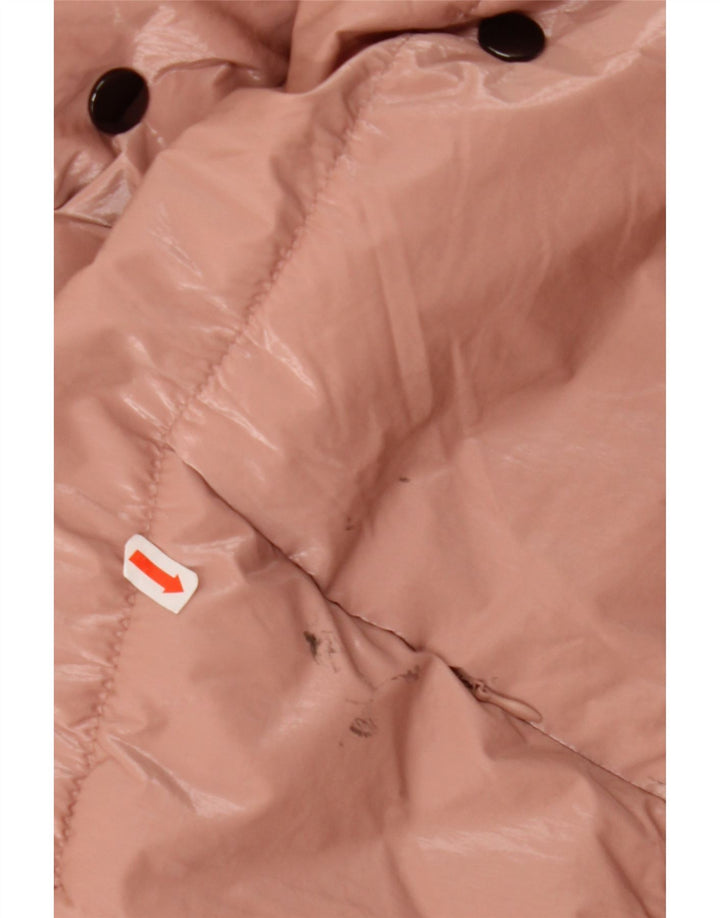 Zara Womens Oversized Hooded Padded Jacket UK 14 Medium Pink Polyamide