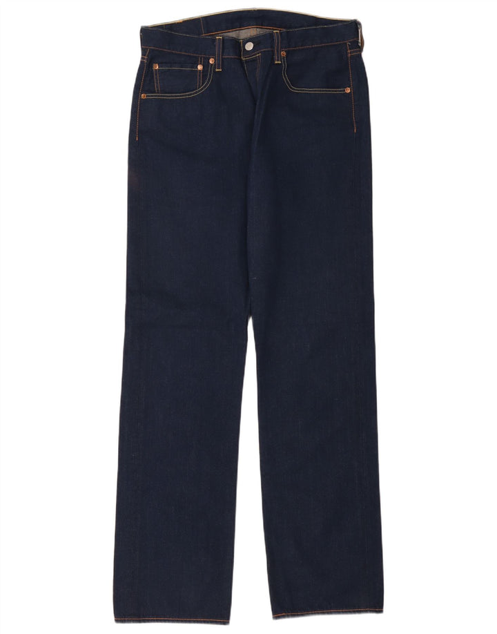 Levi's Mens 501 Straight Jeans W34 L34 Navy Blue Cotton