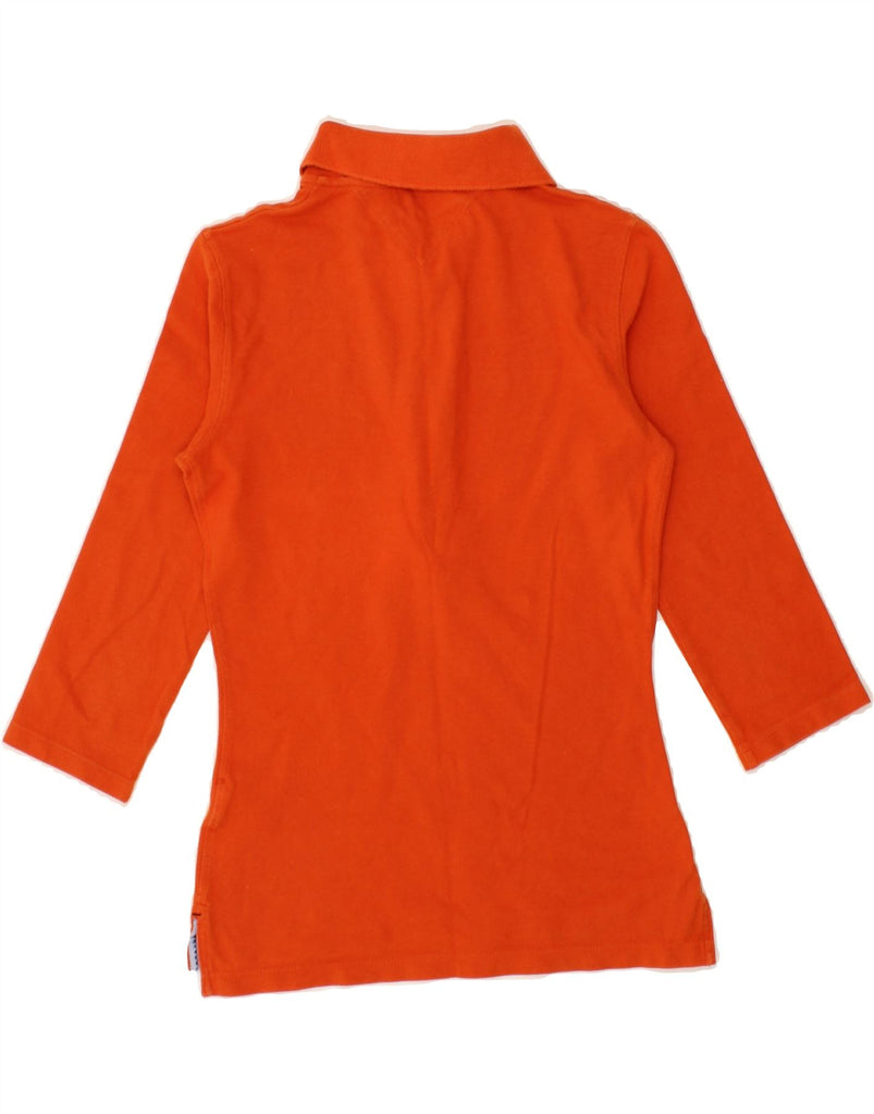 TOMMY HILFIGER Womens Slim Fit 3/4 Sleeve Polo Shirt UK 6 XS Orange Cotton Vintage Tommy Hilfiger and Second-Hand Tommy Hilfiger from Messina Hembry 