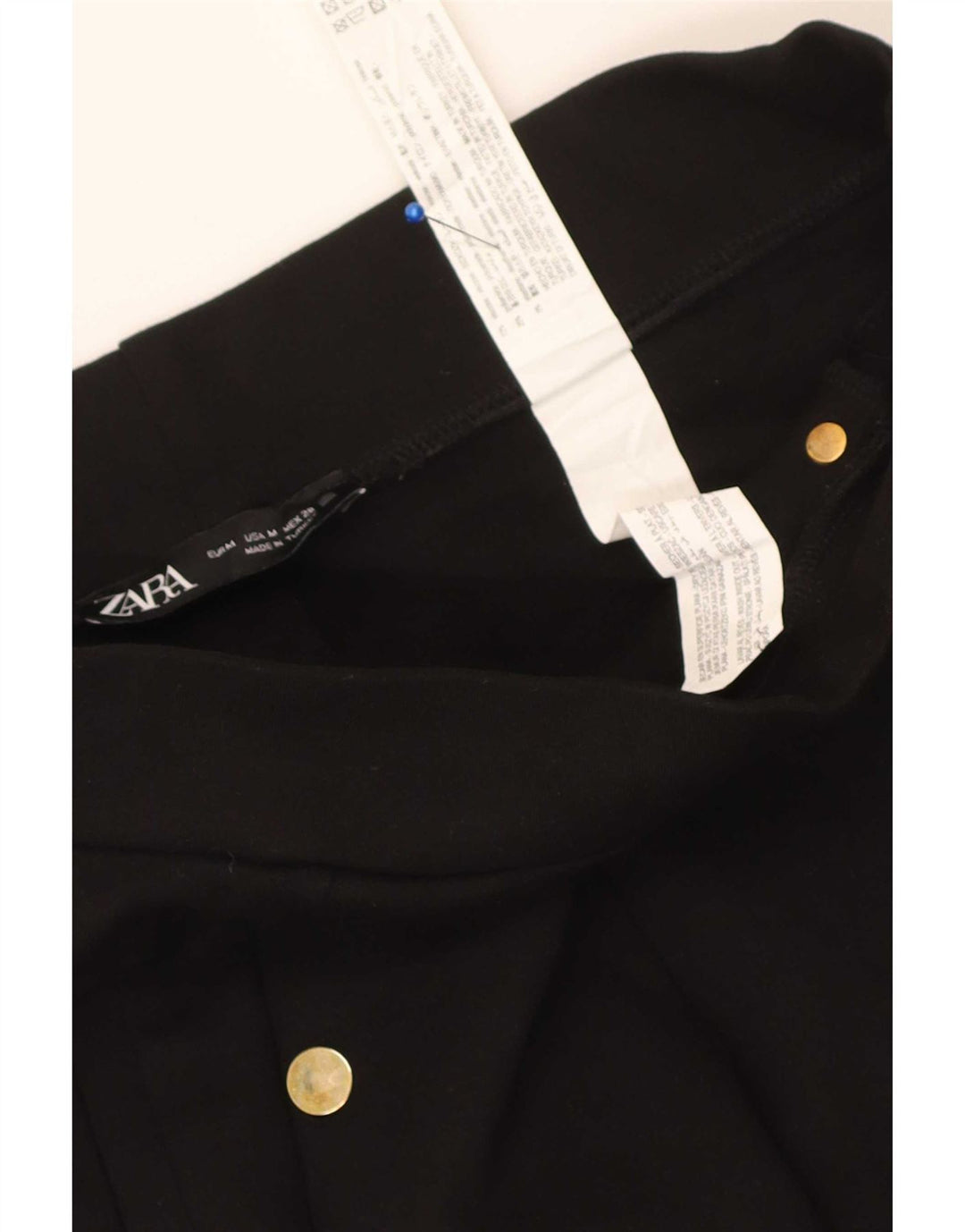 Zara Womens Slim Cropped Trousers Medium W28 L25 Black Viscose