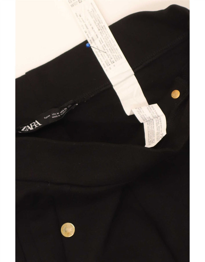 Zara Womens Slim Cropped Trousers Medium W28 L25 Black Viscose