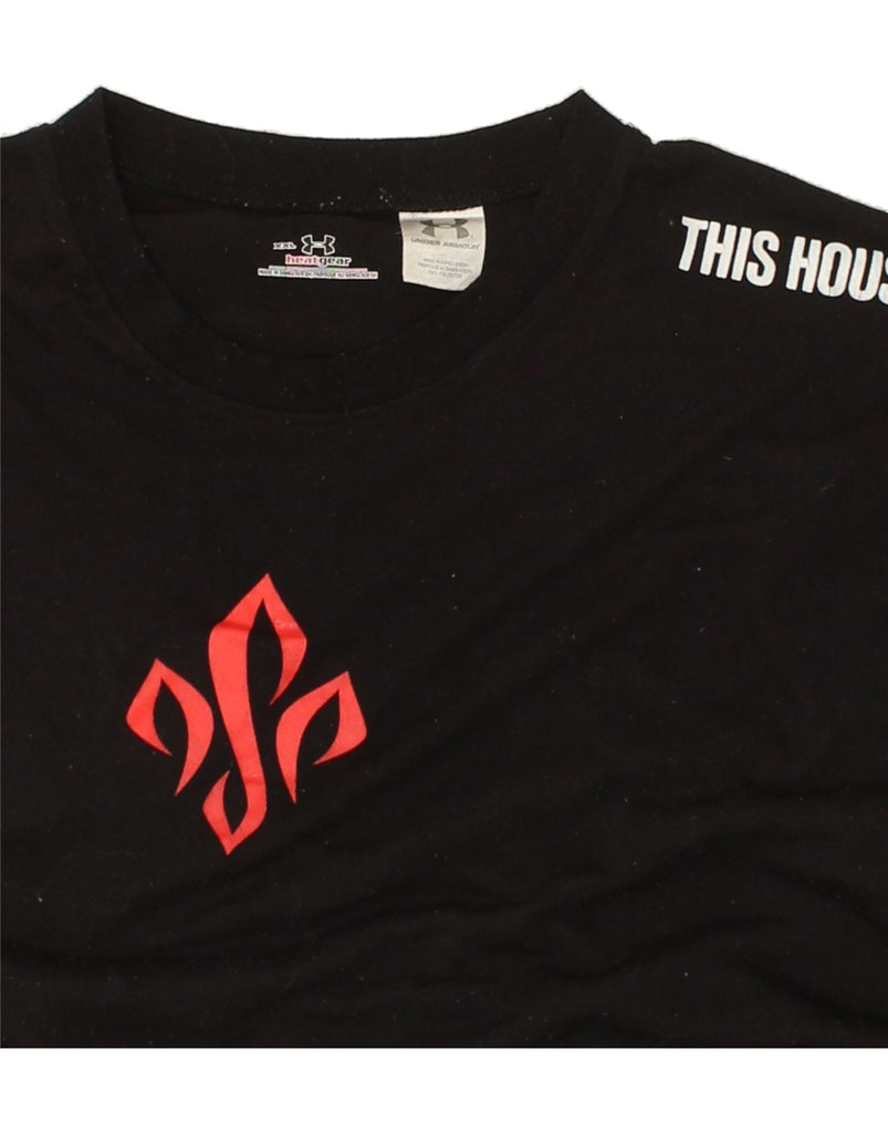 UNDER ARMOUR Mens Heat Gear Graphic T-Shirt Top 2XL Black | Vintage Under Armour | Thrift | Second-Hand Under Armour | Used Clothing | Messina Hembry 