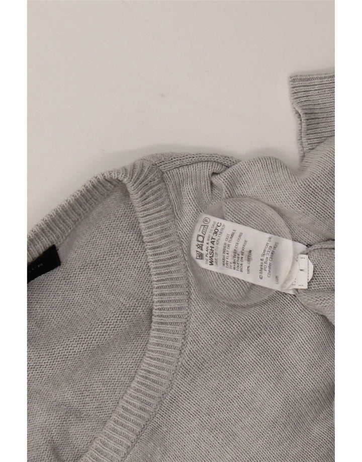 Marks & Spencer Mens Crew Neck Jumper Sweater UK 38/40 Medium Grey