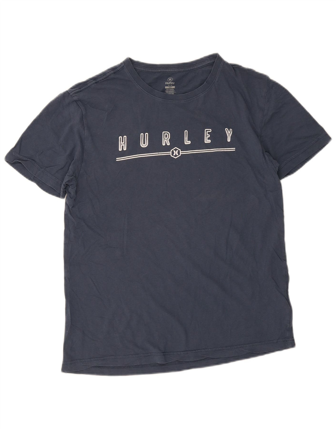 Hurley Mens Graphic T-Shirt Top Small Navy Blue Cotton
