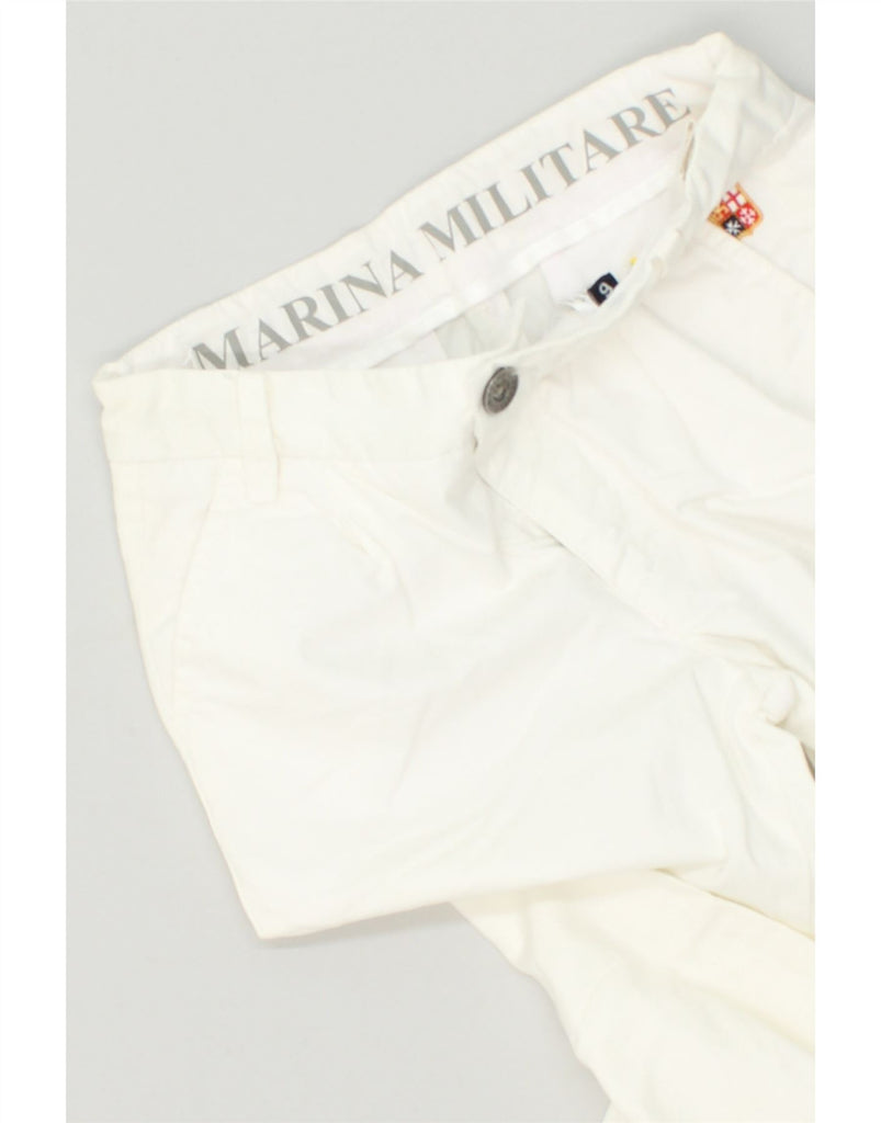 MARINA MILITARE Girls Straight Chino Trousers 5-6 Years W22 L23 White | Vintage Marina Militare | Thrift | Second-Hand Marina Militare | Used Clothing | Messina Hembry 