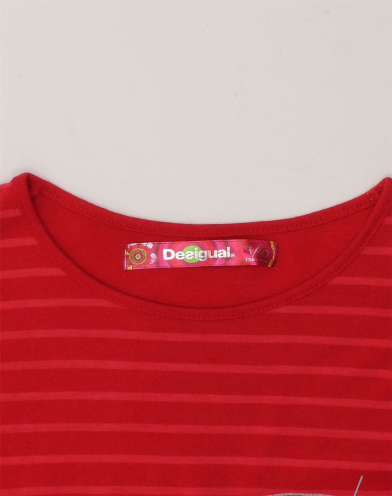 DESIGUAL Girls Long Sleeve A-Line Dress 9-10 Years Red Patchwork | Vintage Desigual | Thrift | Second-Hand Desigual | Used Clothing | Messina Hembry 