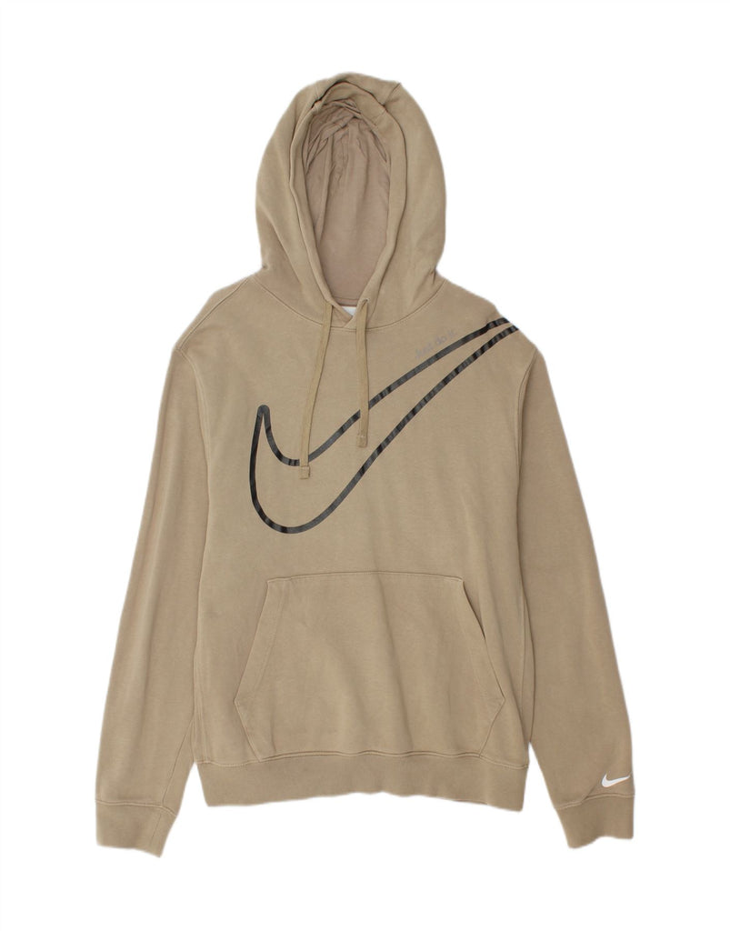 NIKE Mens Graphic Hoodie Jumper Small Beige Cotton Vintage Nike and Second-Hand Nike from Messina Hembry 