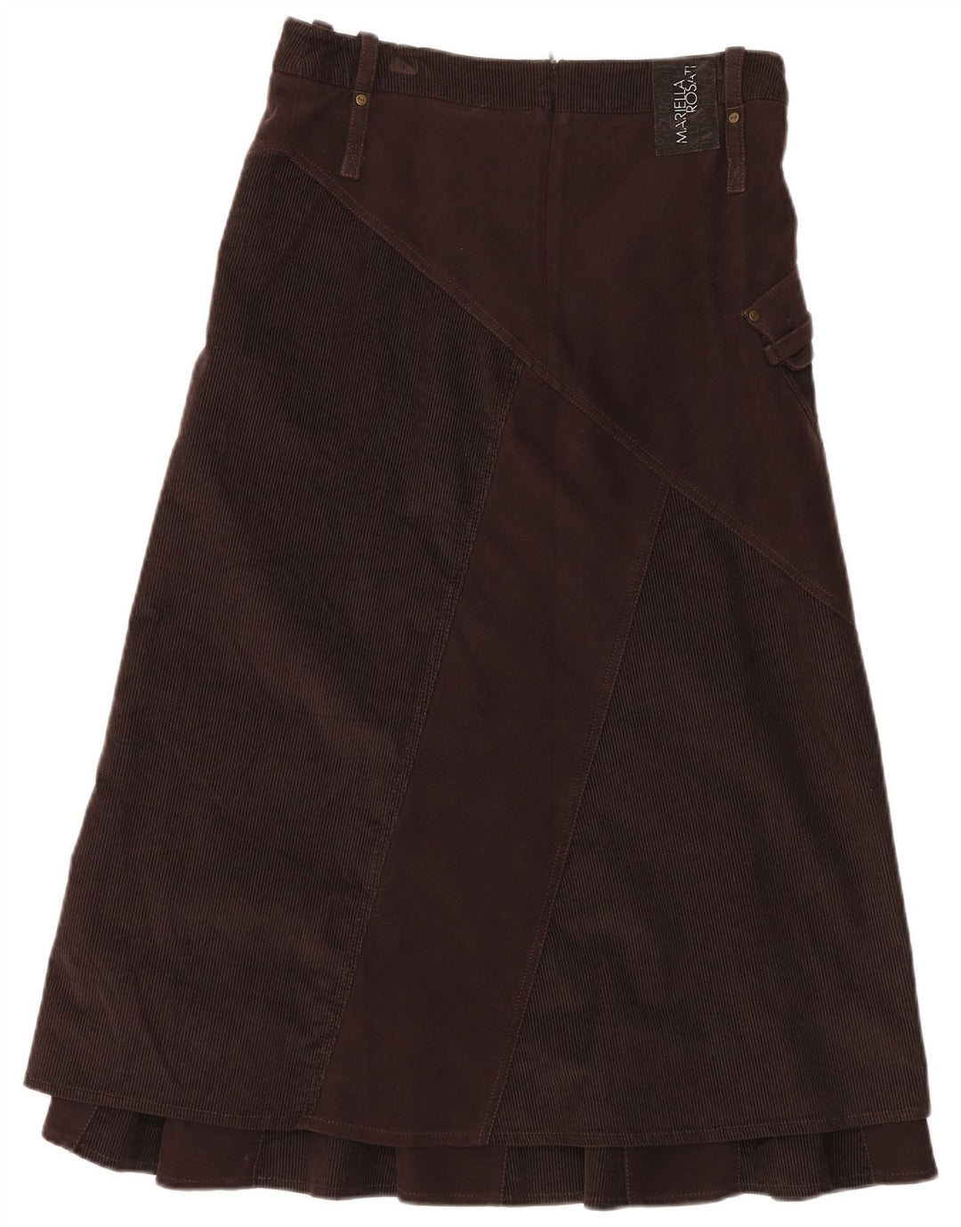 MARIELLA ROSATI Womens Maxi Corduroy Skirt UK 12 Medium W32  Brown Cotton