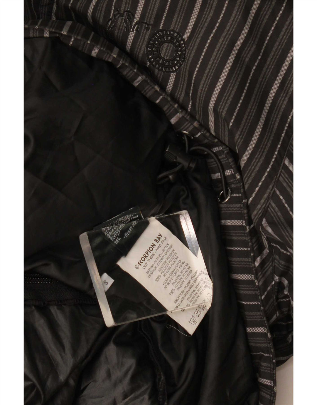 Scorpion Bay Mens Graphic Windbreaker Jacket UK 10 Small Grey Striped