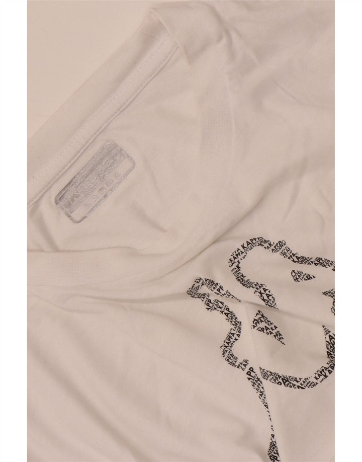 KAPPA Mens Graphic T-Shirt Top Large White