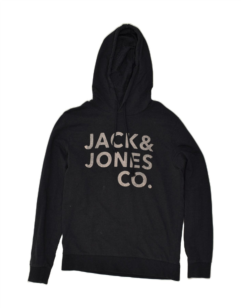 JACK & JONES Mens Graphic Hoodie Jumper Large Navy Blue Cotton | Vintage Jack & Jones | Thrift | Second-Hand Jack & Jones | Used Clothing | Messina Hembry 