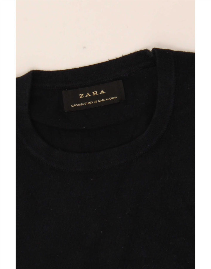 Zara Mens Crew Neck Jumper Sweater Small Navy Blue
