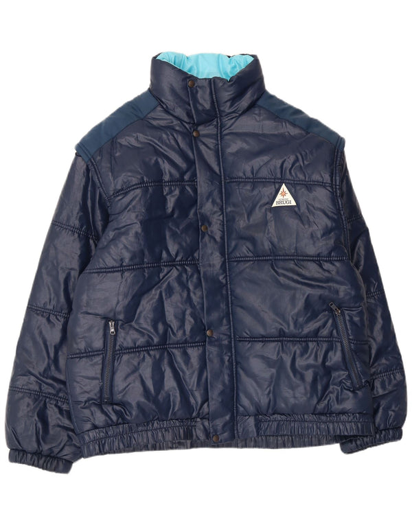 Brugi Mens Padded Jacket UK 42 XL Navy Blue