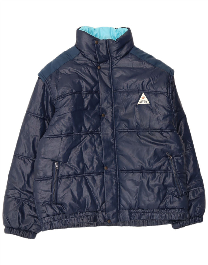 Brugi Mens Padded Jacket UK 42 XL Navy Blue