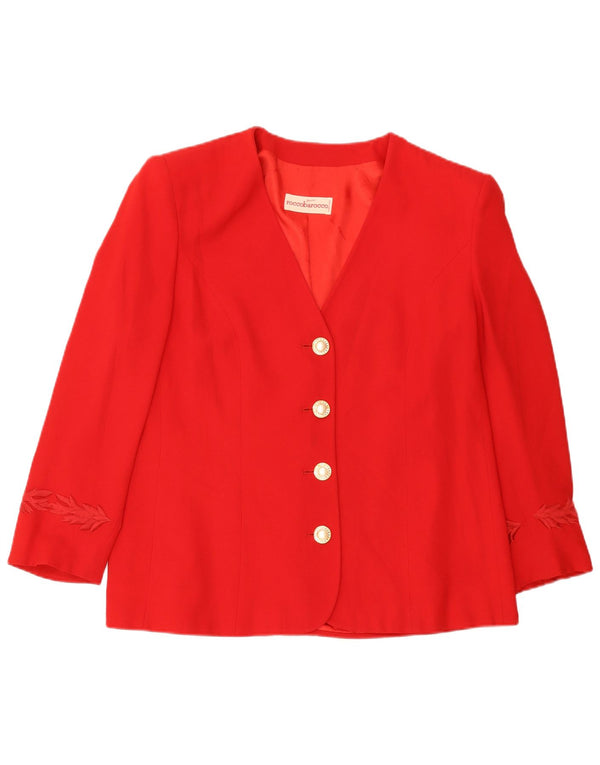 Roccobarocco Womens 4 Button Blazer Jacket UK 14 Medium Red