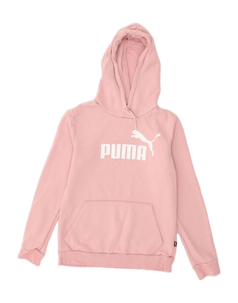 PUMA Womens Graphic Hoodie Jumper UK 10 Small Pink Cotton Vintage Puma and Second-Hand Puma from Messina Hembry 