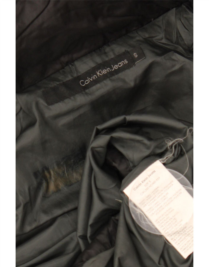 Calvin Klein Womens Hooded Padded Coat UK 10 Small Black Polyamide