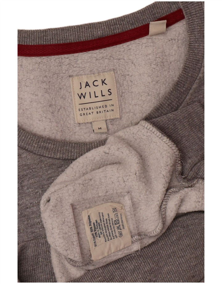 JACK WILLS Mens Sweatshirt Jumper Medium Grey Flecked Cotton