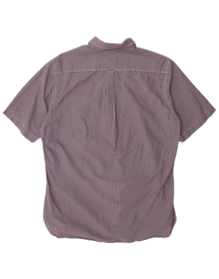 Henry Cottons Mens Short Sleeve Shirt Size 40 Medium Brown Check