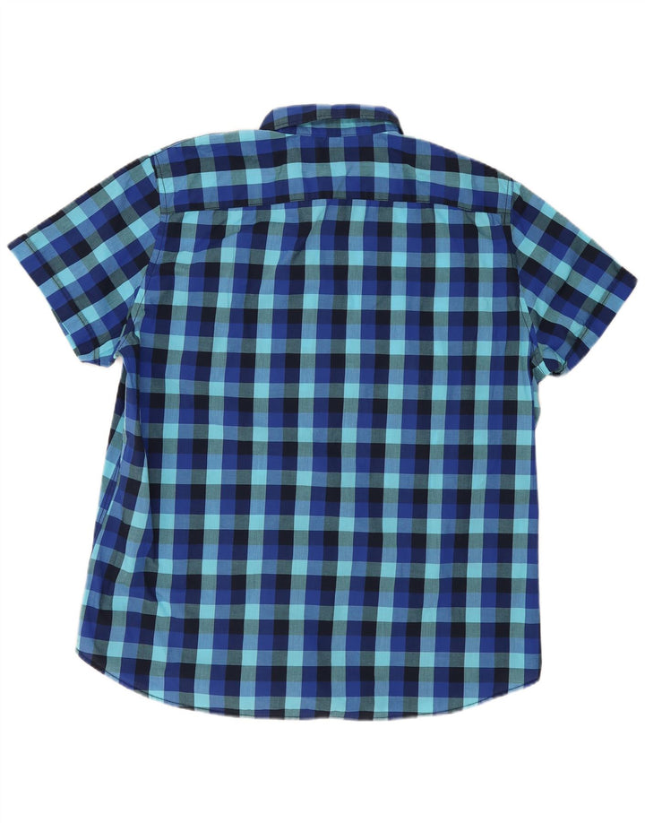 Angelo Litrico Mens Short Sleeve Shirt Size 45/46 2XL Blue Gingham
