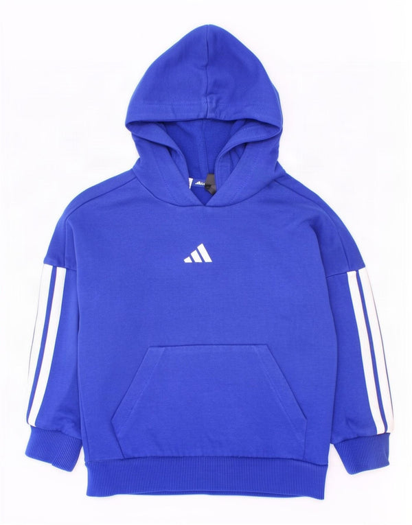 Adidas Boys Hoodie Jumper 2-3 Years Blue Cotton