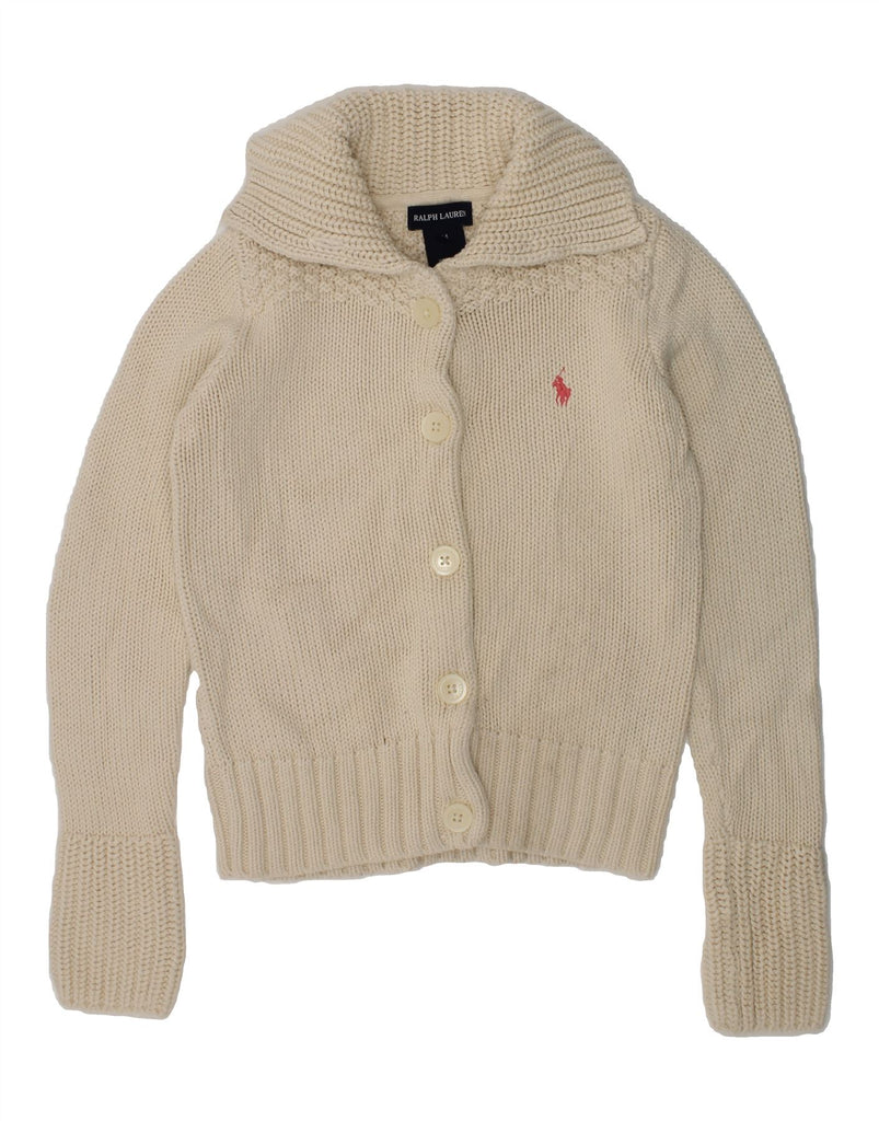 RALPH LAUREN Girls Cardigan Sweater 13-14 Years Medium Off White Cotton | Vintage Ralph Lauren | Thrift | Second-Hand Ralph Lauren | Used Clothing | Messina Hembry 