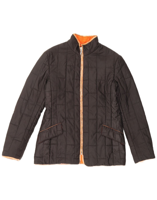 ALVIERO MARTINI Womens Quilted Jacket IT 42 Medium Black Polyester
