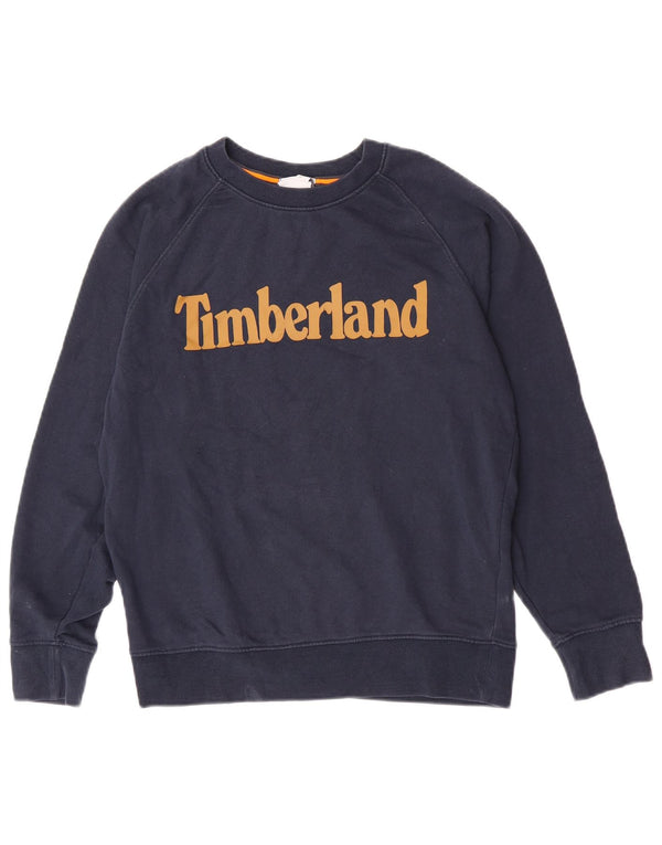 Timberland Mens Graphic Regular Fit Sweatshirt Jumper Small Navy Blue